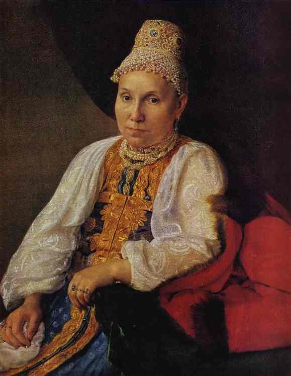 Order Oil Painting Replica Portrait of the Merchant`s Wife Obraztsova by Alexey Venetsianov | ArtsDot.com