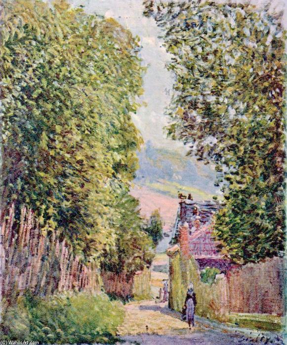 Order Oil Painting Replica A Street in Louveciennes, 1878 by Alfred Sisley (1839-1899, France) | ArtsDot.com