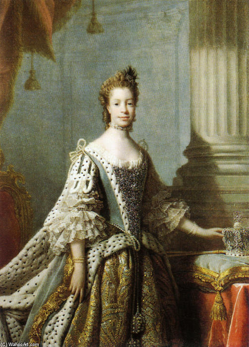 Order Oil Painting Replica Charlotte Sophia of Mecklenburg-Strelitz, 1762 by Allan Ramsay | ArtsDot.com