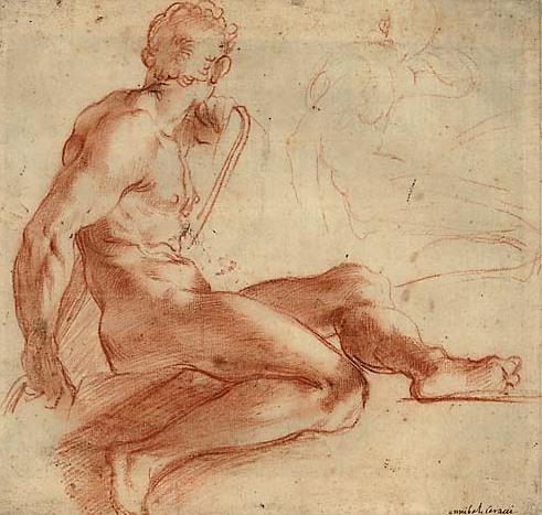 Buy Museum Art Reproductions Nude Study by Annibale Carracci (1560-1609, Italy) | ArtsDot.com