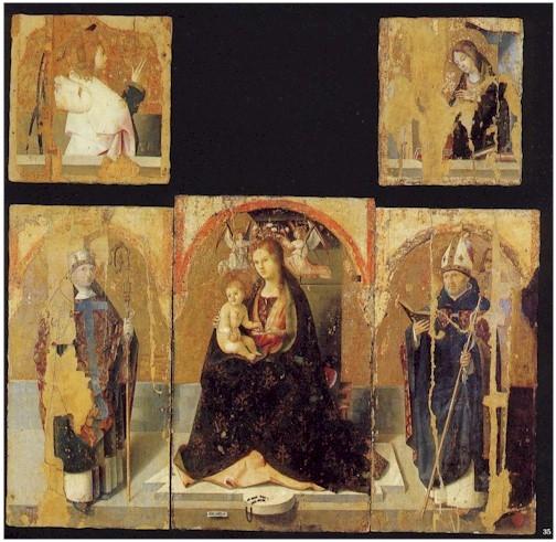 Buy Museum Art Reproductions Polyptych with St. Gregory, 1473 by Antonello Di Giovanni Di Antonio (Antonello Da Messina) (1430-1479, Italy) | ArtsDot.com
