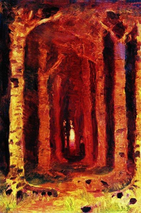 Buy Museum Art Reproductions Sunset in the forest by Arkhip Ivanovich Kuinji | ArtsDot.com