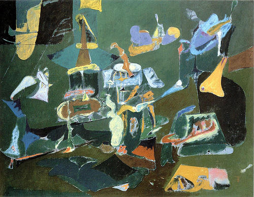 Order Paintings Reproductions Dark Green Painting by Arshile Gorky (1904-1948, Turkey) | ArtsDot.com