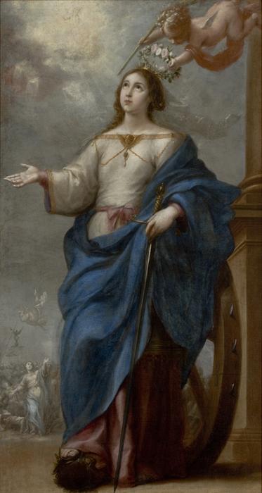 Buy Museum Art Reproductions Saint Catherine of Alexandria, 1655 by Bartolome Esteban Murillo (1618-1682, Spain) | ArtsDot.com