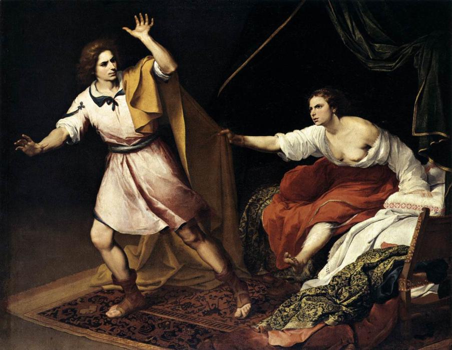 Order Paintings Reproductions Joseph and Potiphar`s Wife, 1648 by Bartolome Esteban Murillo (1618-1682, Spain) | ArtsDot.com