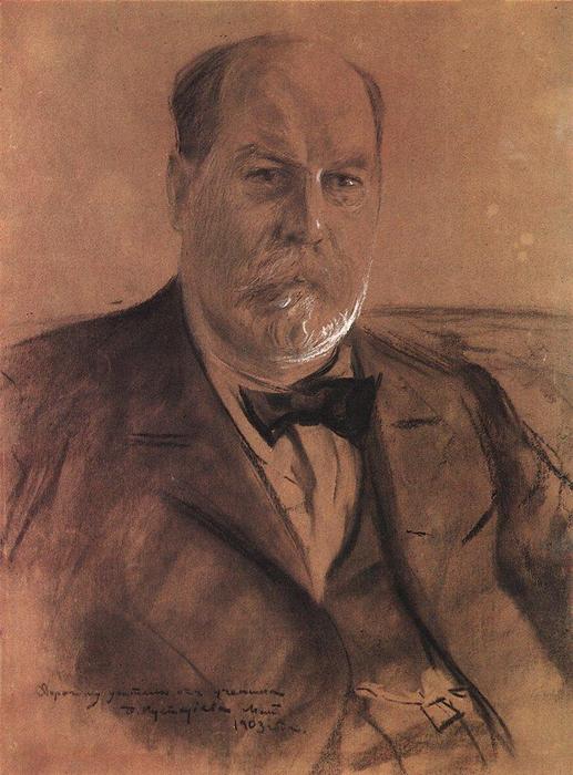 Order Paintings Reproductions Portrait of P.A. Vlasov, 1903 by Boris Mikhaylovich Kustodiev | ArtsDot.com