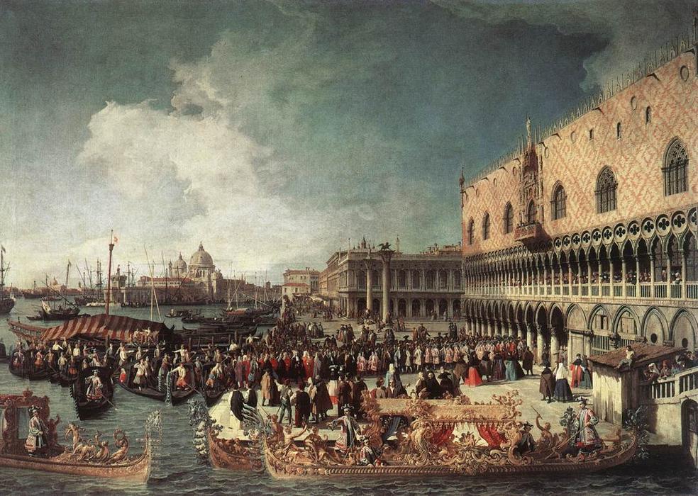 Order Oil Painting Replica Reception of the Ambassador in the Doge`s Palace, 1730 by Giovanni Antonio Canal (Canaletto) (1730-1768, Italy) | ArtsDot.com