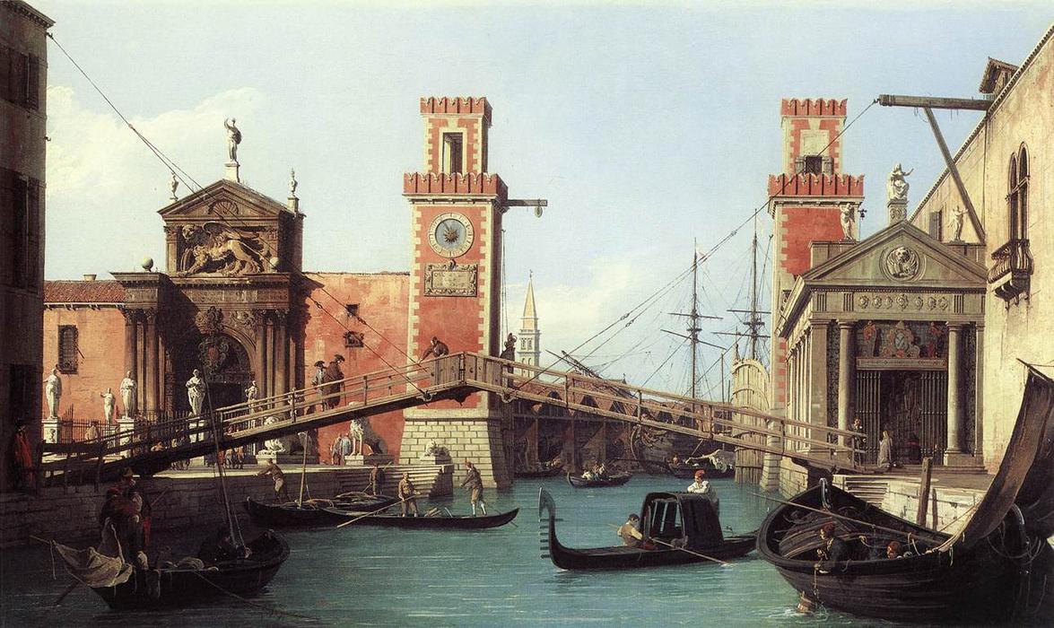 Order Artwork Replica View of the Entrance to the Arsenal, 1732 by Giovanni Antonio Canal (Canaletto) (1730-1768, Italy) | ArtsDot.com