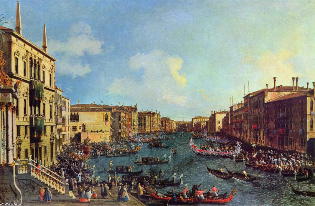 Order Paintings Reproductions A Regatta on the Grand Canal, 1740 by Giovanni Antonio Canal (Canaletto) (1730-1768, Italy) | ArtsDot.com