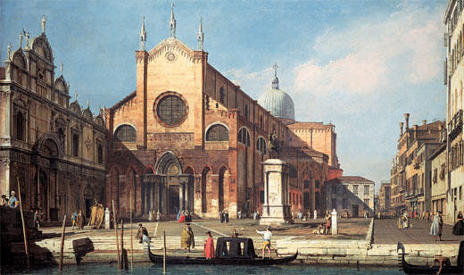 Order Paintings Reproductions Campo Santi Giovanni e Paolo, 1741 by Giovanni Antonio Canal (Canaletto) (1730-1768, Italy) | ArtsDot.com