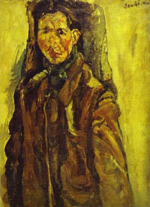 Order Oil Painting Replica Self Portrait by Curtain, 1917 by Chaim Soutine (1894-1943, Russia) | ArtsDot.com