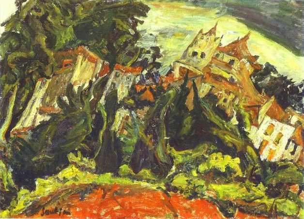 Order Art Reproductions Houses at Ceret, 1920 by Chaim Soutine (1894-1943, Russia) | ArtsDot.com