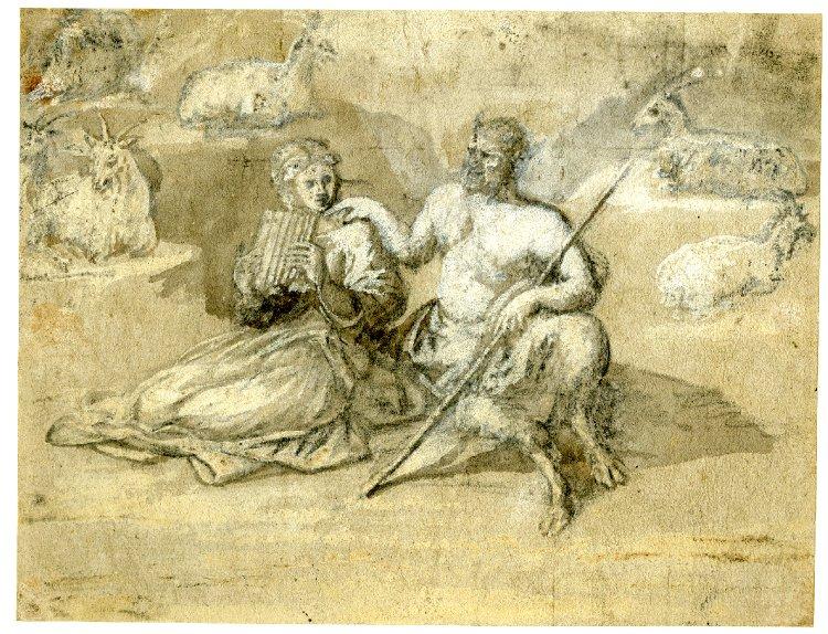 Order Oil Painting Replica Drawing of a satyr, a girl and goats by Claude Lorrain (Claude Gellée) (1600-1682) | ArtsDot.com