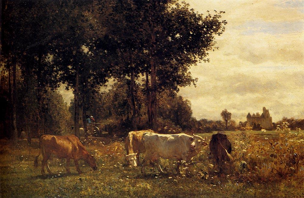 Buy Museum Art Reproductions Cows Grazing by Constant Troyon (1810-1865, France) | ArtsDot.com