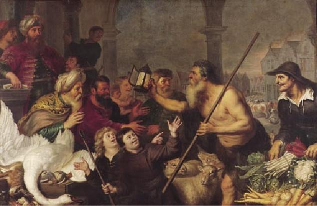 Buy Museum Art Reproductions Diogenes searches for a man by Cornelis De Vos (1585-1651, Belgium) | ArtsDot.com