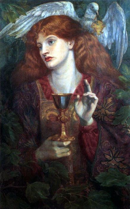 Buy Museum Art Reproductions The Damsel of the Sanct Grael or Holy Grail, 1874 by Dante Gabriel Rossetti | ArtsDot.com