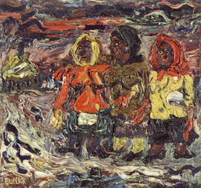 Order Oil Painting Replica Three peasants by David Davidovich Burliuk (Inspired By) (1882-1967) | ArtsDot.com