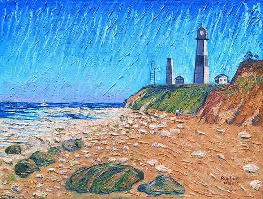 Buy Museum Art Reproductions Lighthouse on the Coast, 1958 by David Davidovich Burliuk (Inspired By) (1882-1967) | ArtsDot.com