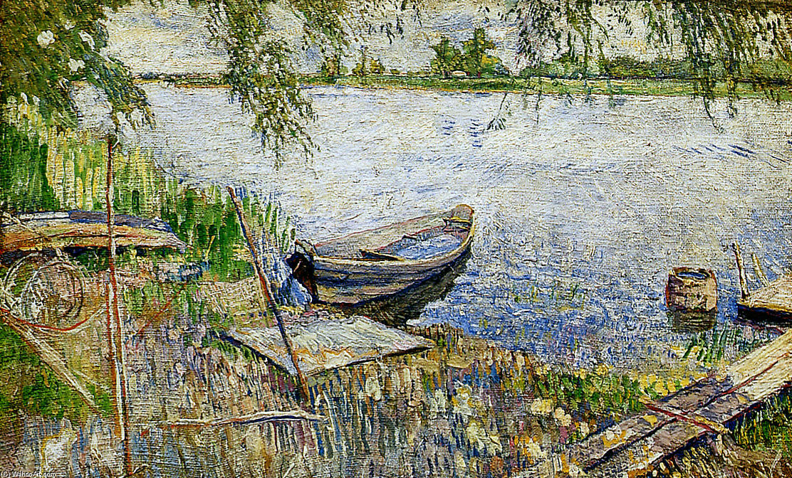 Order Oil Painting Replica Boat at a shore Sun by David Davidovich Burliuk (Inspired By) (1882-1967) | ArtsDot.com