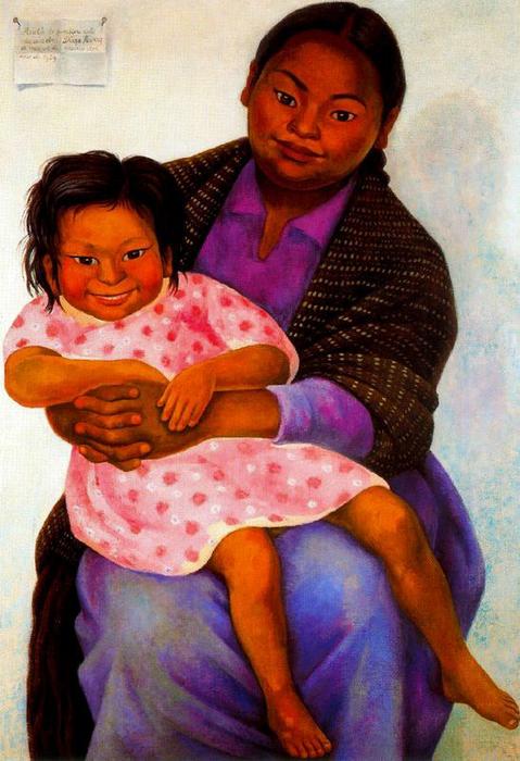 Order Paintings Reproductions Portrait of Madesta and Inesita, 1939 by Diego Rivera (Inspired By) (1886-1957, Mexico) | ArtsDot.com