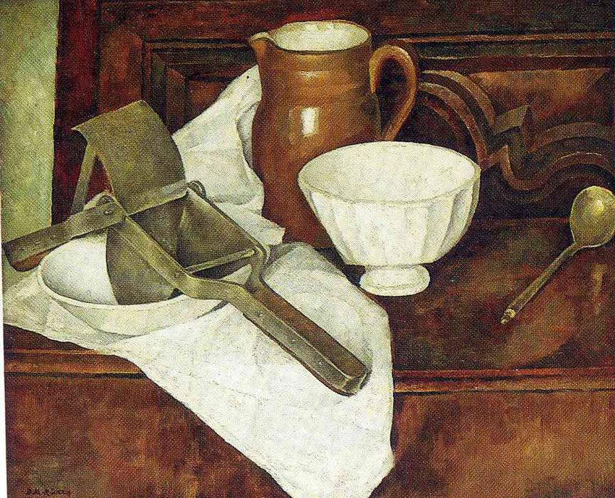 Order Artwork Replica Still Life with Ricer also known as Still Life with Garlic Press, 1918 by Diego Rivera (Inspired By) (1886-1957, Mexico) | ArtsDot.com