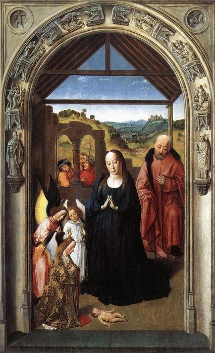 Order Oil Painting Replica Nativity (Polyptych of the Virgin, the wing), 1445 by Dierec Bouts (1410-1475) | ArtsDot.com