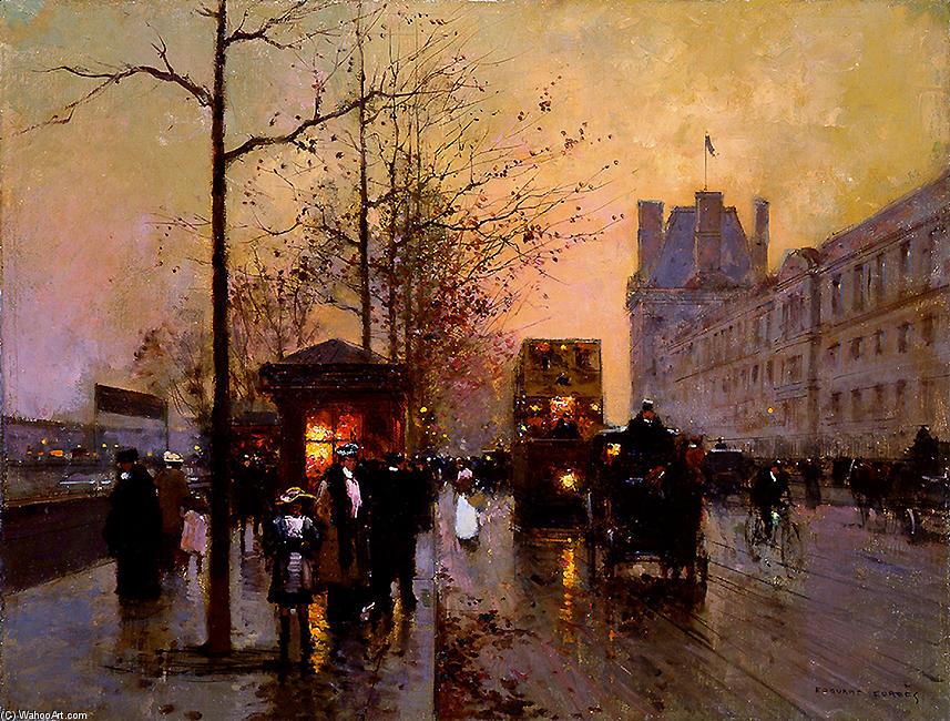 Order Paintings Reproductions Quay du Louvre, 1925 by Edouard Cortes (Inspired By) (1882-1969, France) | ArtsDot.com