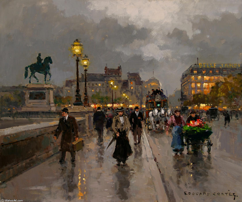 Order Oil Painting Replica New Bridge by Edouard Cortes (Inspired By) (1882-1969, France) | ArtsDot.com