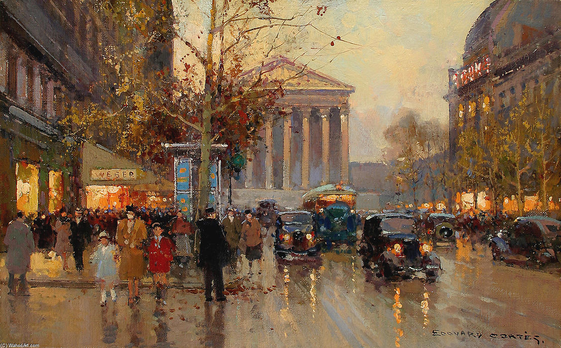 Buy Museum Art Reproductions Rue Royale Madeleine by Edouard Cortes (Inspired By) (1882-1969, France) | ArtsDot.com