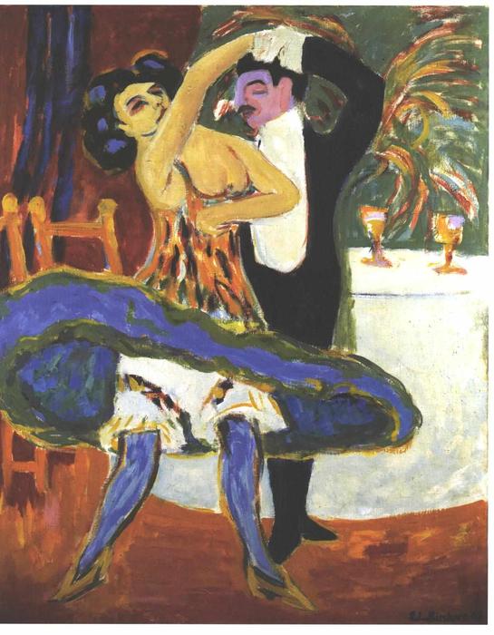 Buy Museum Art Reproductions English Dance Couple, 1913 by Ernst Ludwig Kirchner (1880-1938, Germany) | ArtsDot.com