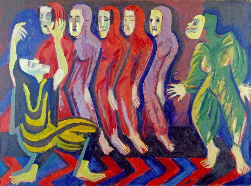 Order Artwork Replica Mary Wigman`s Dance of the Dead, 1928 by Ernst Ludwig Kirchner (1880-1938, Germany) | ArtsDot.com