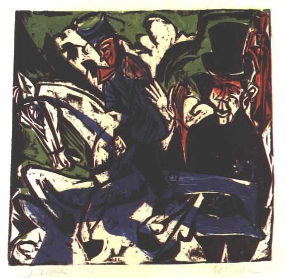 Order Oil Painting Replica Schlemihls Entcounter with Small Grey Man by Ernst Ludwig Kirchner (1880-1938, Germany) | ArtsDot.com