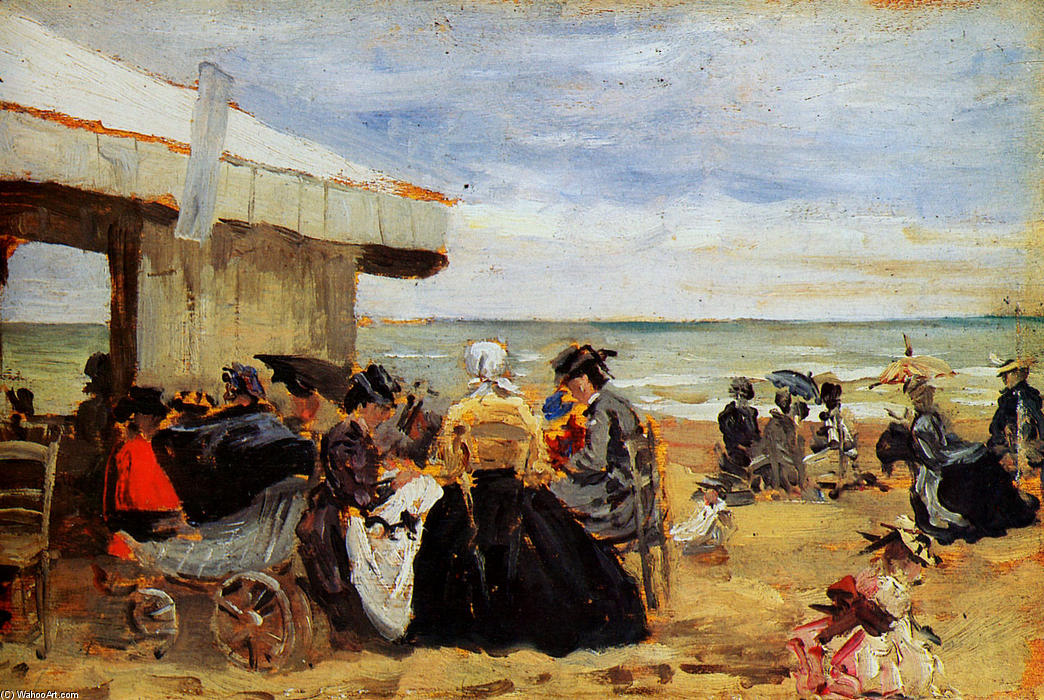 Order Artwork Replica A Beach Scene by Eugène Louis Boudin (1824-1898, France) | ArtsDot.com