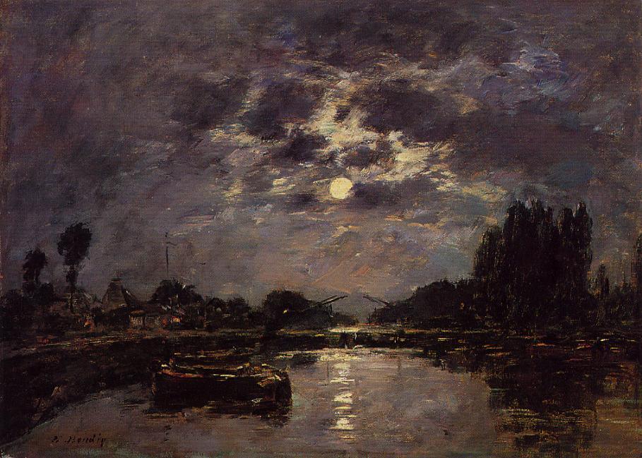 Order Paintings Reproductions The Effect of the Moon, 1891 by Eugène Louis Boudin (1824-1898, France) | ArtsDot.com