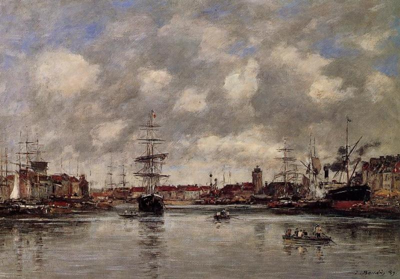 Order Art Reproductions Dunkirk, the Holland Basin, 1889 by Eugène Louis Boudin (1824-1898, France) | ArtsDot.com