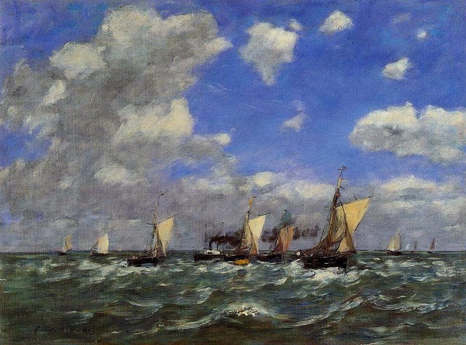 Order Oil Painting Replica Open Sea, 1889 by Eugène Louis Boudin (1824-1898, France) | ArtsDot.com