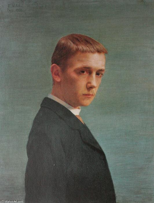 Order Oil Painting Replica My portrait, 1885 by Felix Vallotton (1865-1925, Switzerland) | ArtsDot.com