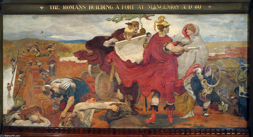 Order Artwork Replica The Romans Building a Fort at Mancenion by Ford Madox Brown (1821-1893, France) | ArtsDot.com