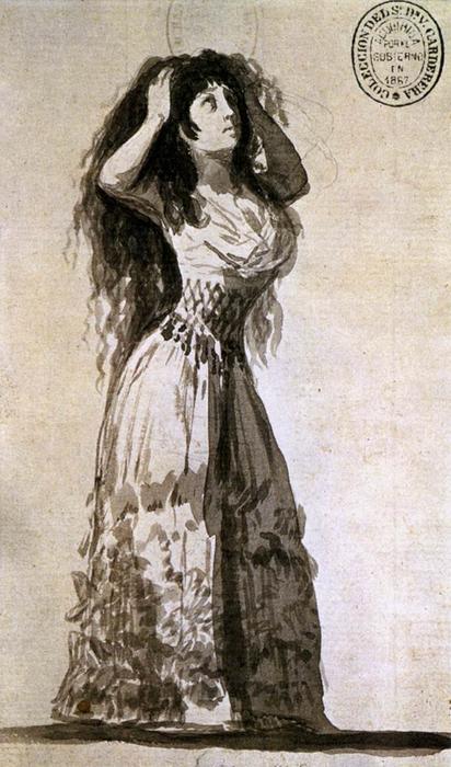 Order Oil Painting Replica The Duchess of Alba Arranging her Hair, 1796 by Francisco De Goya (1746-1828, Spain) | ArtsDot.com