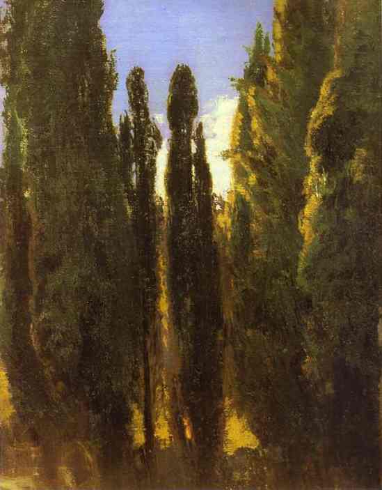 Buy Museum Art Reproductions Cypresses in the Crimea by Fyodor Alexandrovich Vasilyev (1850-1873, Russia) | ArtsDot.com