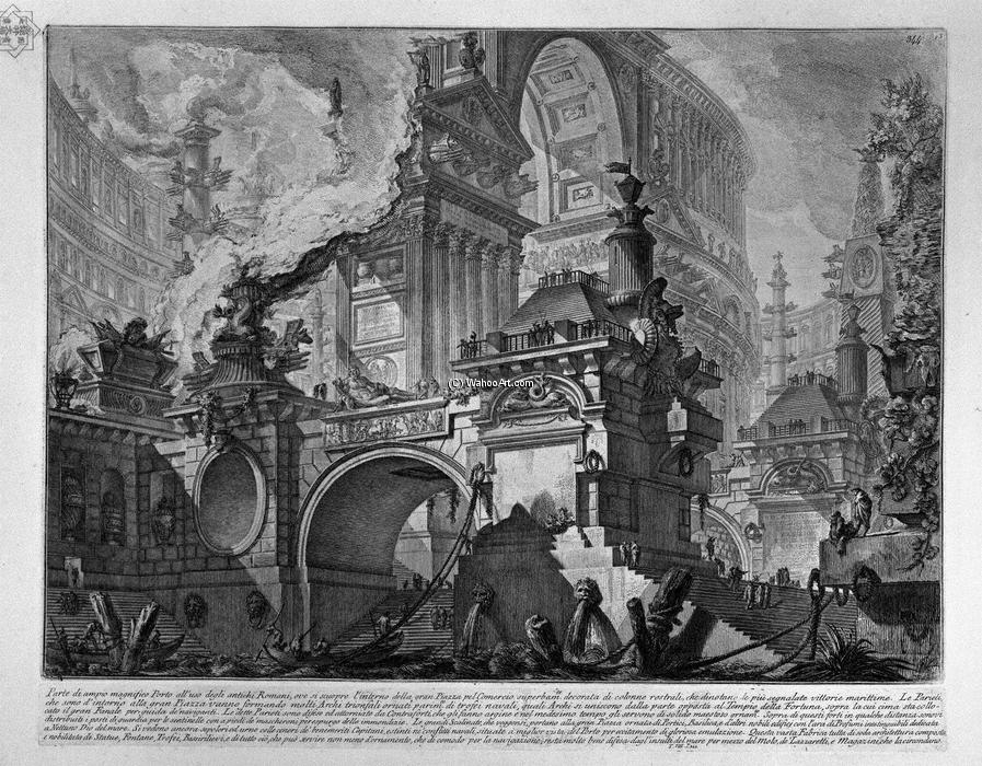 Order Oil Painting Replica Large part of the magnificent doorway by Giovanni Battista Piranesi (1720-1778, Italy) | ArtsDot.com