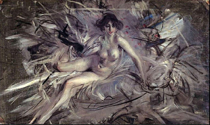 Order Oil Painting Replica Nude of Young Lady on Couch by Giovanni Boldini (1842-1931, Italy) | ArtsDot.com