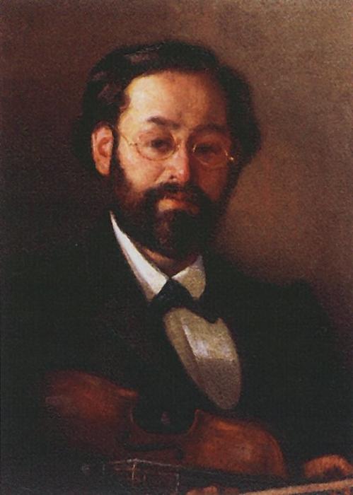 Order Art Reproductions Portrait of fiddler V. G. Walter, 1902 by Grigoriy Myasoyedov (1834-1911, Russia) | ArtsDot.com