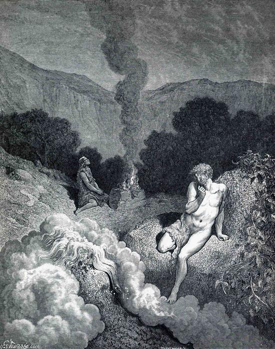 Order Paintings Reproductions Cain and Abel Offering their Sacrifices by Paul Gustave Doré | ArtsDot.com