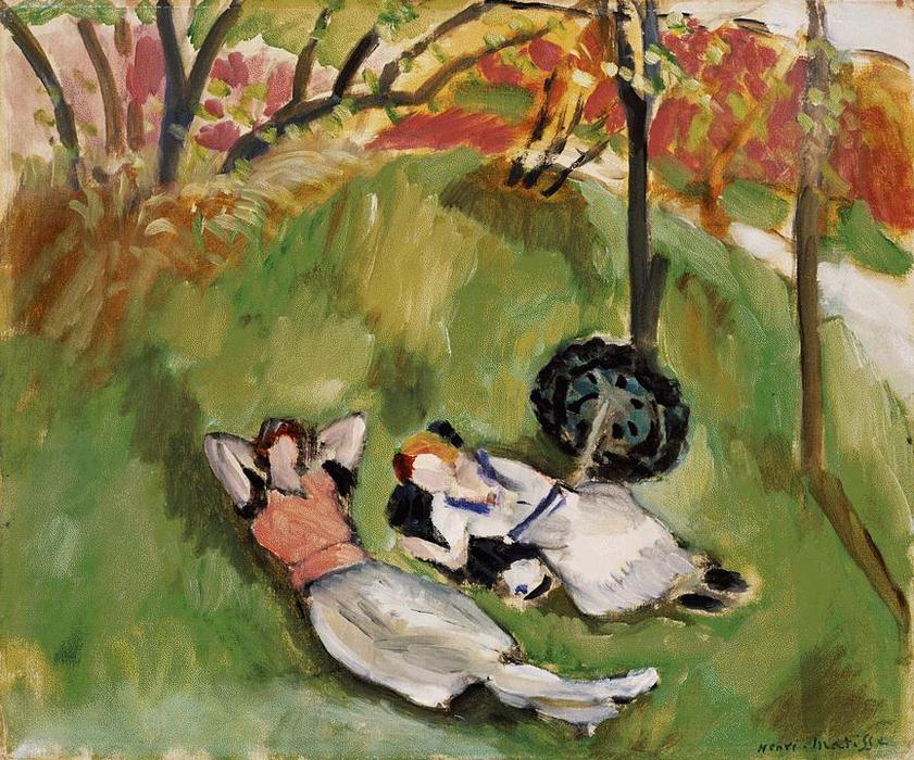Order Oil Painting Replica Two Figures Reclining in a Landscape, 1921 by Henri Matisse (Inspired By) (1869-1954, France) | ArtsDot.com