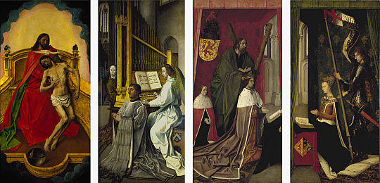 Buy Museum Art Reproductions The Trinity Altar Panels, 1478 by Hugo Van Der Goes (1440-1482, Belgium) | ArtsDot.com