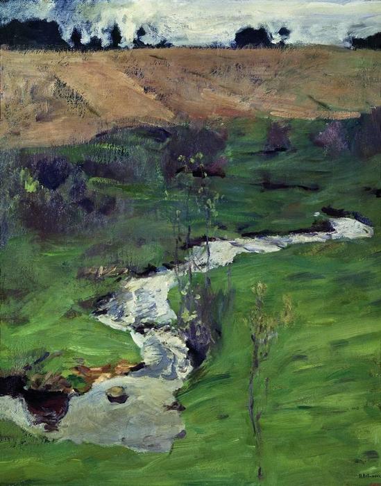 Order Paintings Reproductions A creek, 1899 by Isaak Ilyich Levitan (1860-1900, Russia) | ArtsDot.com