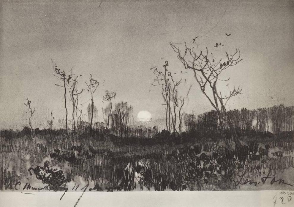 Order Artwork Replica Landscape with moon, 1885 by Isaak Ilyich Levitan (1860-1900, Russia) | ArtsDot.com