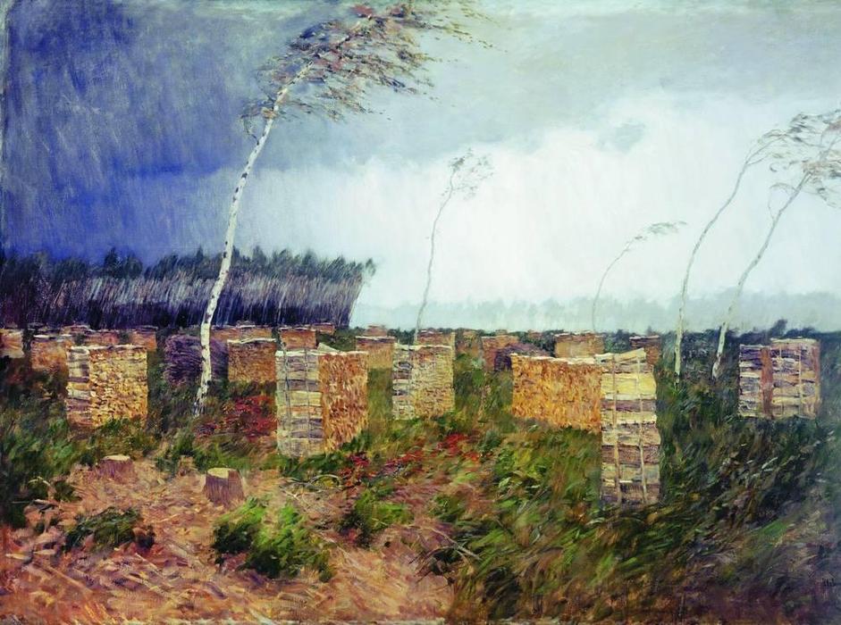 Order Artwork Replica Tempest. Rain., 1899 by Isaak Ilyich Levitan (1860-1900, Russia) | ArtsDot.com