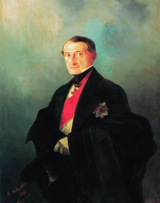 Order Paintings Reproductions Portrait of Senator Alexander Ivanovich Kaznacheyev, 1848 by Ivan Aivazovsky (1817-1900, Russia) | ArtsDot.com